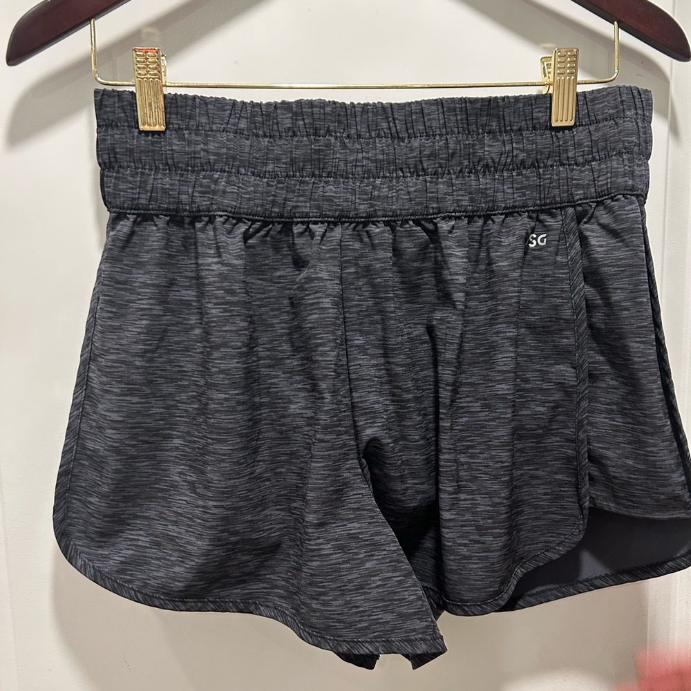 DSG Black Lined Athletic Shorts with Elastic Waistband